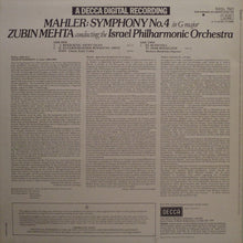 Load image into Gallery viewer, Mahler*, Israel Philharmonic Orchestra, Zubin Mehta : Symphony No. 4 (LP)
