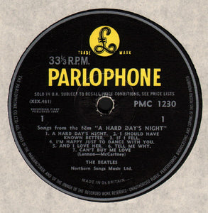 The Beatles : A Hard Day's Night (LP, Album, Mono, Gar)
