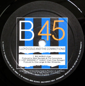 Lloyd Cole And The Commotions* : Lost Weekend (Extended Version) (10", Single, Ltd)