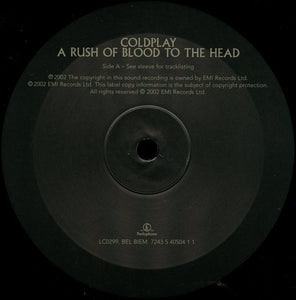 Coldplay : A Rush Of Blood To The Head (LP, Album, RE, Gat)