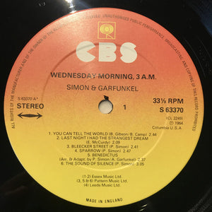 Simon & Garfunkel : Wednesday Morning, 3 A.M. (LP, Album, RP)