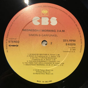 Simon & Garfunkel : Wednesday Morning, 3 A.M. (LP, Album, RP)