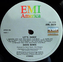 Load image into Gallery viewer, David Bowie : Let's Dance (LP, Album)
