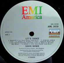 Load image into Gallery viewer, David Bowie : Let's Dance (LP, Album)
