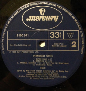 Rush : Permanent Waves (LP, Album, M/Print)
