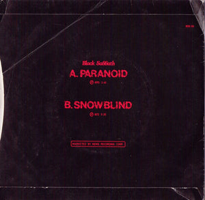 Black Sabbath : Paranoid (7", RE)