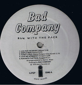 Bad Company (3) : Run With The Pack (LP, Album, Gat)