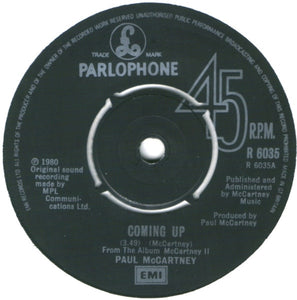 Paul McCartney : Coming Up (7", Single)