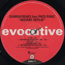 Load image into Gallery viewer, Gambafreaks Feat Paco Rivaz : Instant Replay (12", Single)
