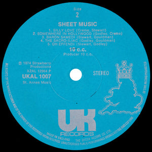 10cc : Sheet Music (LP, Album, Sil)