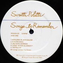 Load image into Gallery viewer, Scritti Politti : Songs To Remember (LP, Album)
