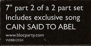 Bloc Party : I Still Remember (7", Single, 2/2)