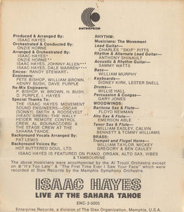 Isaac Hayes : Live At The Sahara Tahoe (2xCass, Album)