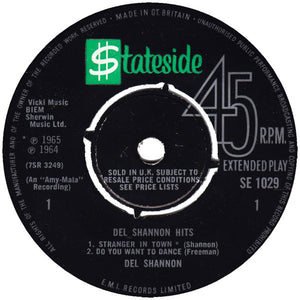 Del Shannon : Del Shannon Hits (7", EP)