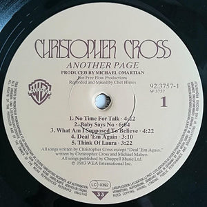 Christopher Cross : Another Page (LP, Album)