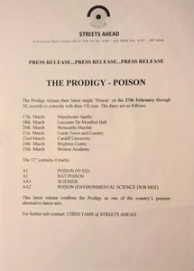 The Prodigy : Poison (12", Promo)