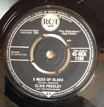 Load image into Gallery viewer, Elvis Presley With The Jordanaires : A Mess Of Blues (7&quot;, Single, RP)
