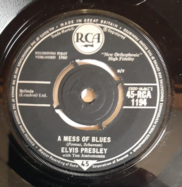 Elvis Presley With The Jordanaires : A Mess Of Blues (7