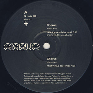 Erasure : Chorus (12", Single)