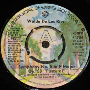 Waldo De Los Rios : Symphony No. 6 In F Major Op. 68 "Pastoral" (7", Single)