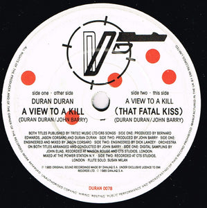 Duran Duran : A View To A Kill (7", Single)