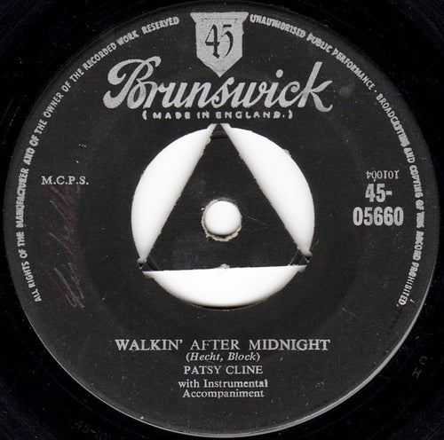 Patsy Cline : Walkin' After Midnight / A Poor Man's Roses (Or A Rich Man's Gold) (7