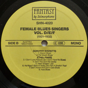 Various : Female Blues Singers Volume D/E/F (1921-1932) (LP, Comp, Mono)