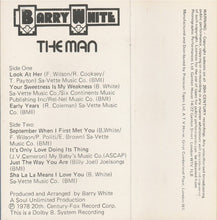 Load image into Gallery viewer, Barry White : Barry White The Man (Cass, Album)
