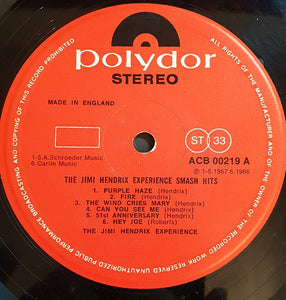 Jimi Hendrix Experience* : Smash Hits (LP, Comp, Club, RE)