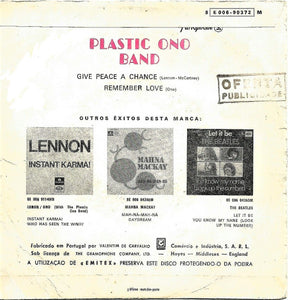 The Plastic Ono Band : Give Peace A Chance / Remember Love (7", Single, Mono)