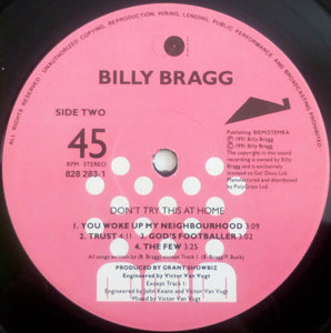 Billy Bragg : Don't Try This At Home (2xLP, Album)