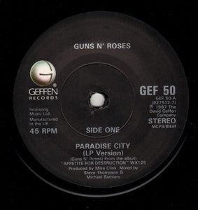 Guns N' Roses : Paradise City (7", Single)