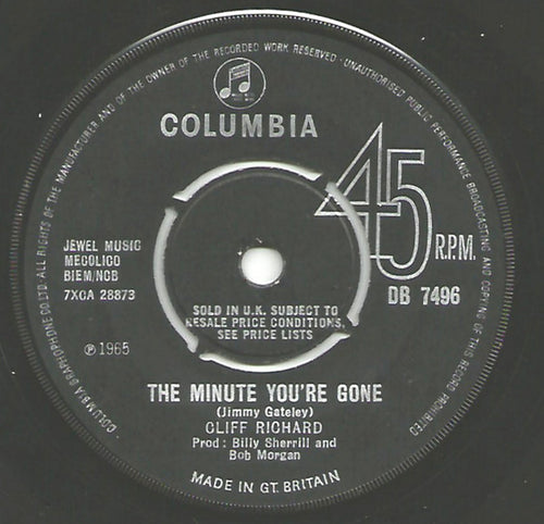 Cliff Richard : The Minute You're Gone (7