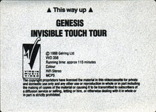 Load image into Gallery viewer, Genesis : Invisible Touch Tour (VHS, Ltd, PAL + CD, Mini, Single, Ltd, Promo)
