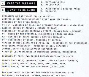 2wo Third3 : Ease The Pressure (12")