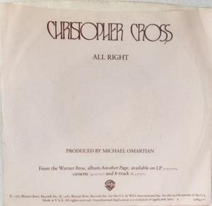Christopher Cross : All Right (7", Single, Jac)