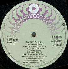Load image into Gallery viewer, Pete Townshend : Empty Glass (LP, Album)
