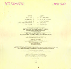 Pete Townshend : Empty Glass (LP, Album)