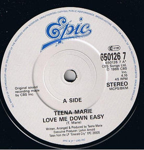 Teena Marie : Love Me Down Easy (7", Single)