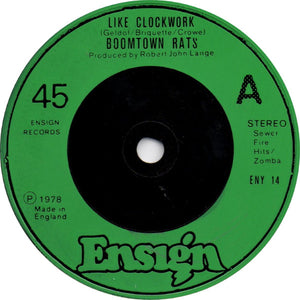 The Boomtown Rats : Like Clockwork (7", Single, Dar)