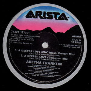 Aretha Franklin : A Deeper Love (12", Single)