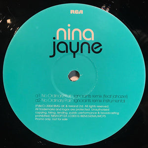 Nina Jayne : No Ordinary Pain (The Mixes) (12", Promo)