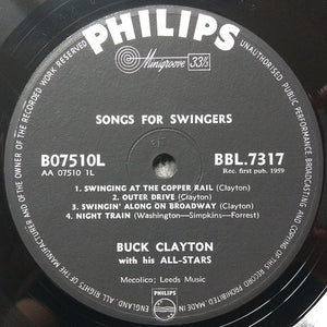 Buck Clayton With His All-Stars : Songs For Swingers (LP, Album, Mono)