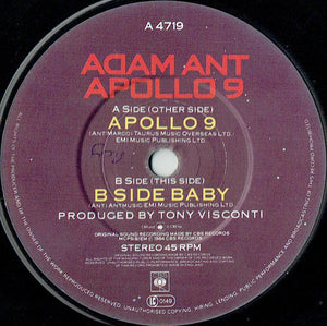 Adam Ant : Apollo 9 (Blast Off Mix) (7", Single)