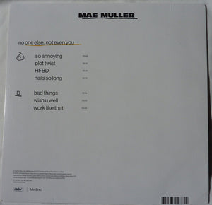 Mae Muller : No One Else, Not Even You (12", EP, Ltd, Ora)
