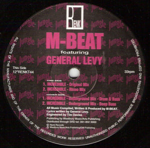 M-Beat Featuring General Levy : Incredible (New Re-Mixes) (12")