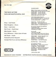 Load image into Gallery viewer, The Radio Actors : Nuclear Waste (7&quot;, Single)
