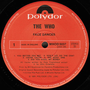 The Who : Face Dances (LP, Album)