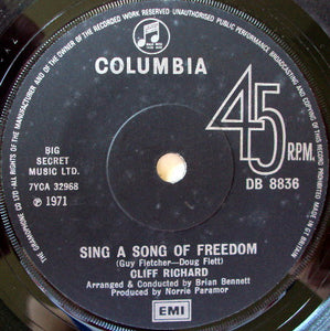 Cliff Richard : Sing A Song Of Freedom (7", Single, Sol)