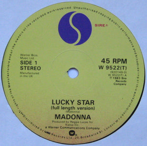 Madonna : Lucky Star (12", Single, RE)